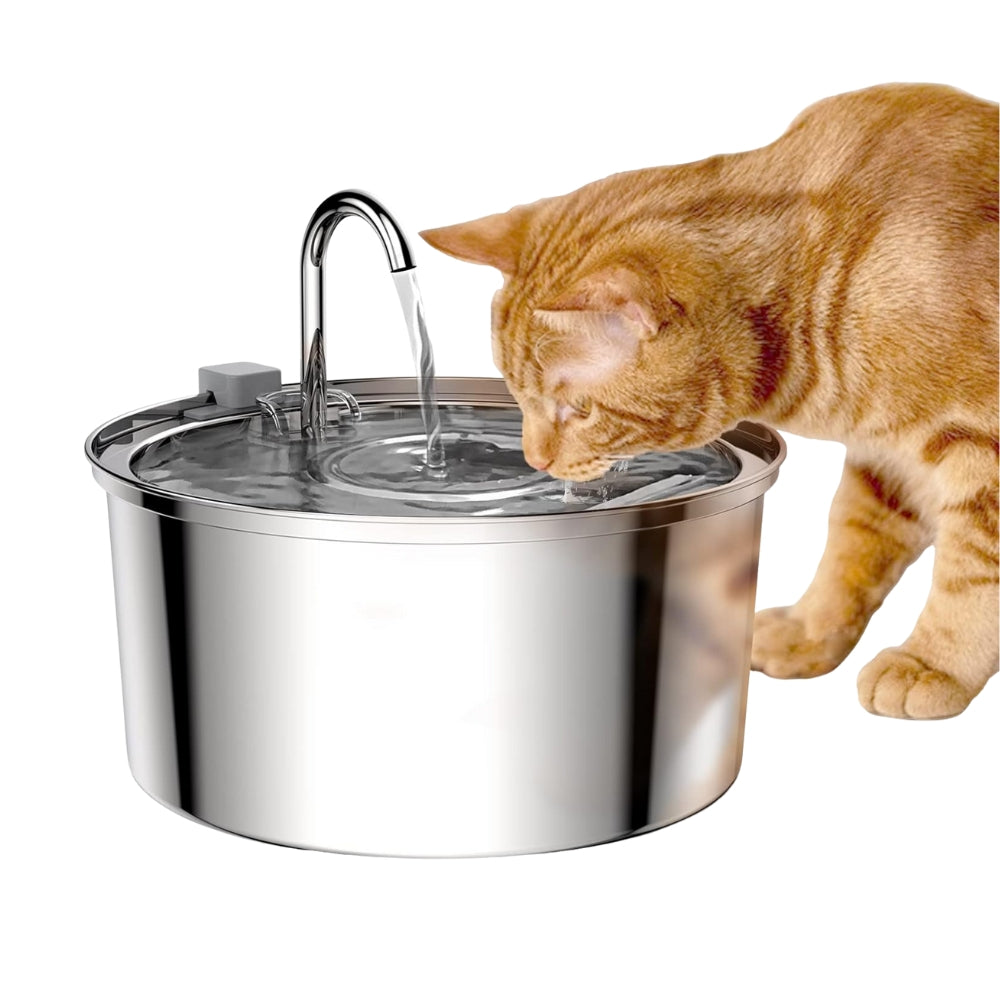 Stainless Steel Pet Water Feeder Cat Dog Automatic Filter Fountain