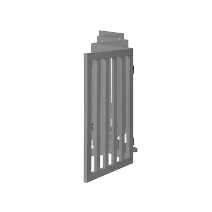 Grey Wooden Pet Gate Safety Stair Barrier with 6 Panels